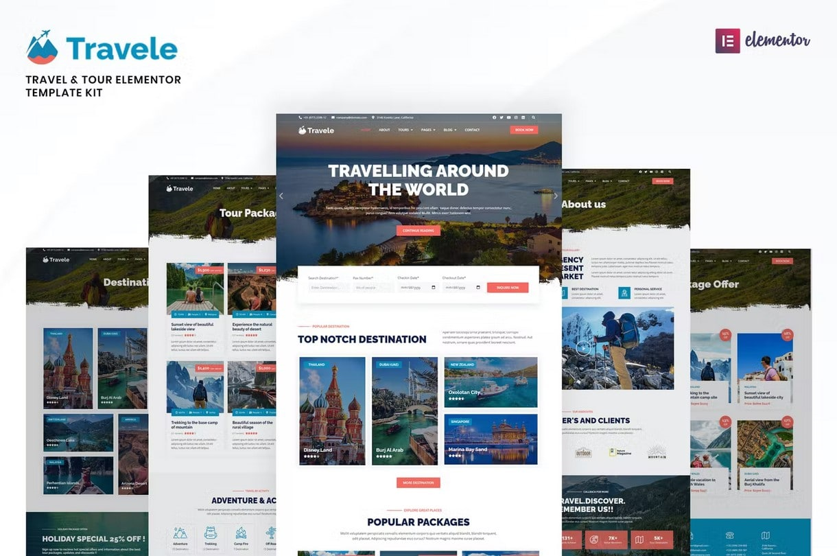 TRAVELE – TRAVEL & TOUR AGENCY ELEMENTOR TEMPLATE KIT
